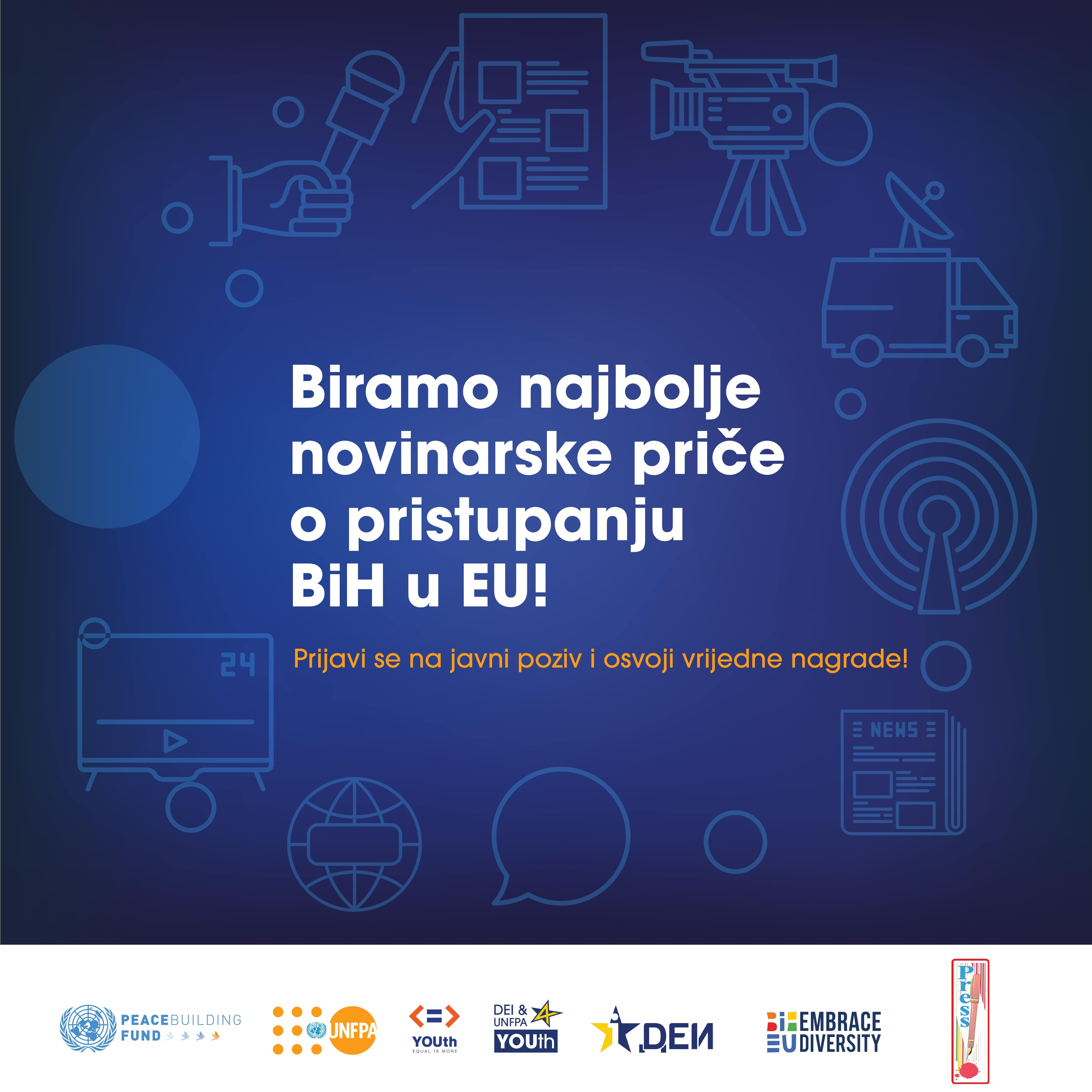 JAVNI POZIV ZA DOSTAVLJANJE RADOVA ZA IZBOR NAJBOLJIH NOVINARSKIH PRIČA O PROCESU PRISTUPANJA BiH U EU ZA 2025. GODINU