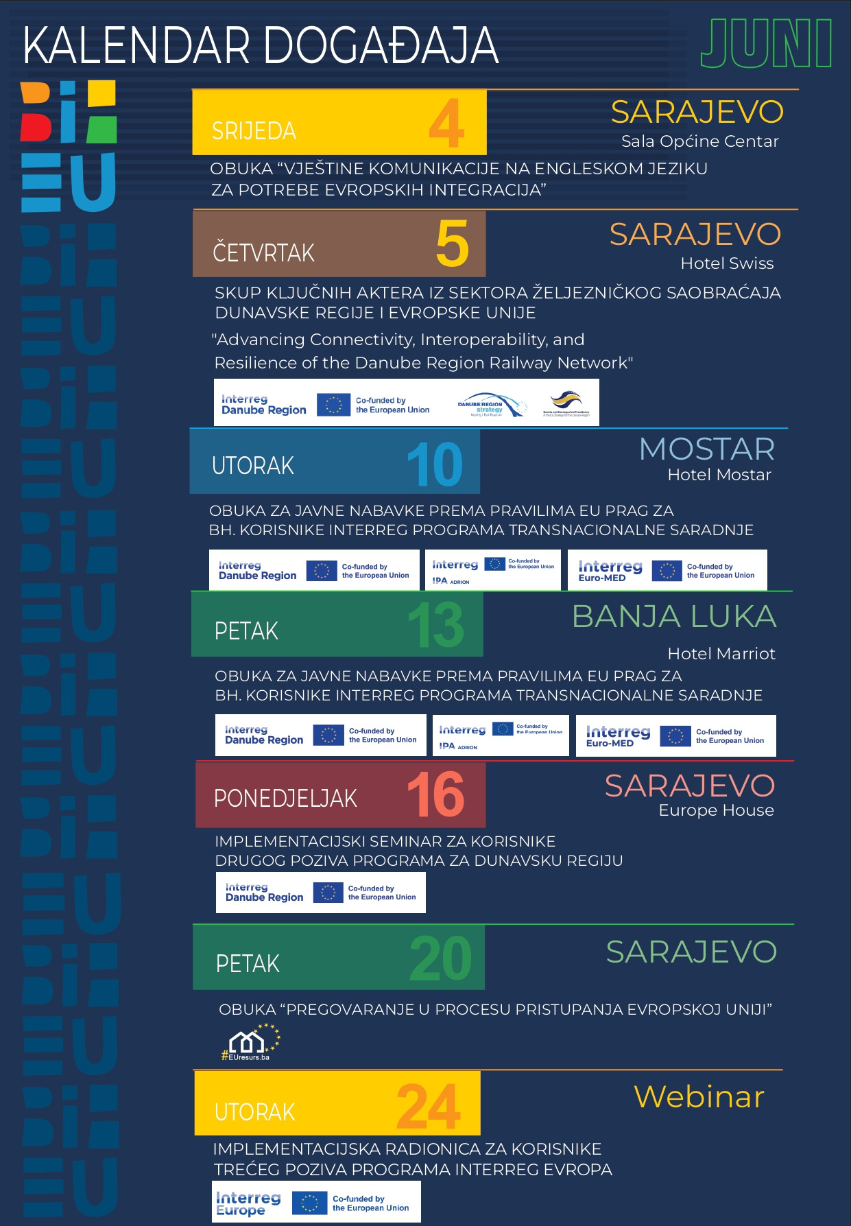 Kalendar događaja za juni 2025.